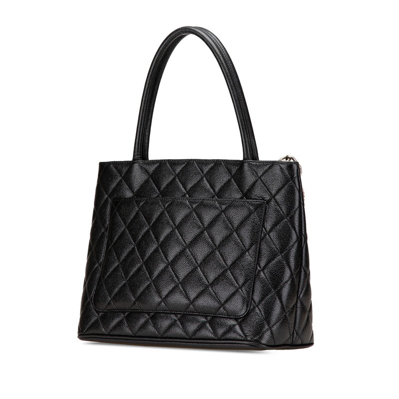 シャネル ココマーク マトラッセ 復刻トート トートバッグ ブラック キャビアスキン レディース CHANEL 【中古】