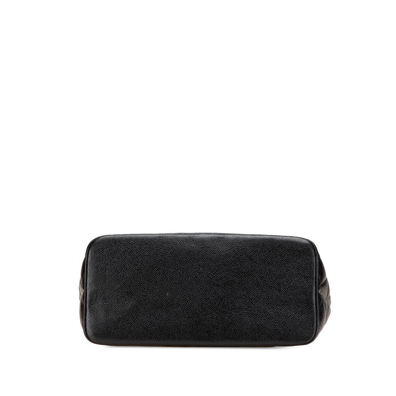 シャネル ココマーク マトラッセ 復刻トート トートバッグ ブラック キャビアスキン レディース CHANEL 【中古】