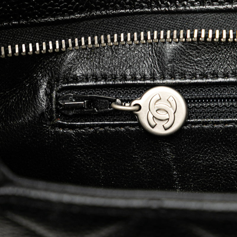 シャネル ココマーク マトラッセ 復刻トート トートバッグ ブラック キャビアスキン レディース CHANEL 【中古】
