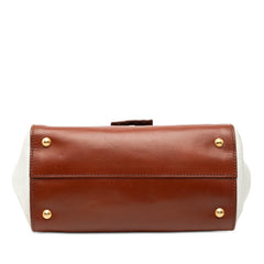 フェンディ ペカン シルヴァーナ ハンドバッグ 8BN234 ブラウン ホワイト レザー レディース FENDI 【中古】