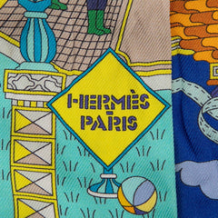 エルメス ツイリー La Maison des Carres メゾン デ カレ スカーフ イエロー マルチカラー シルク レディース HERMES 【中古】