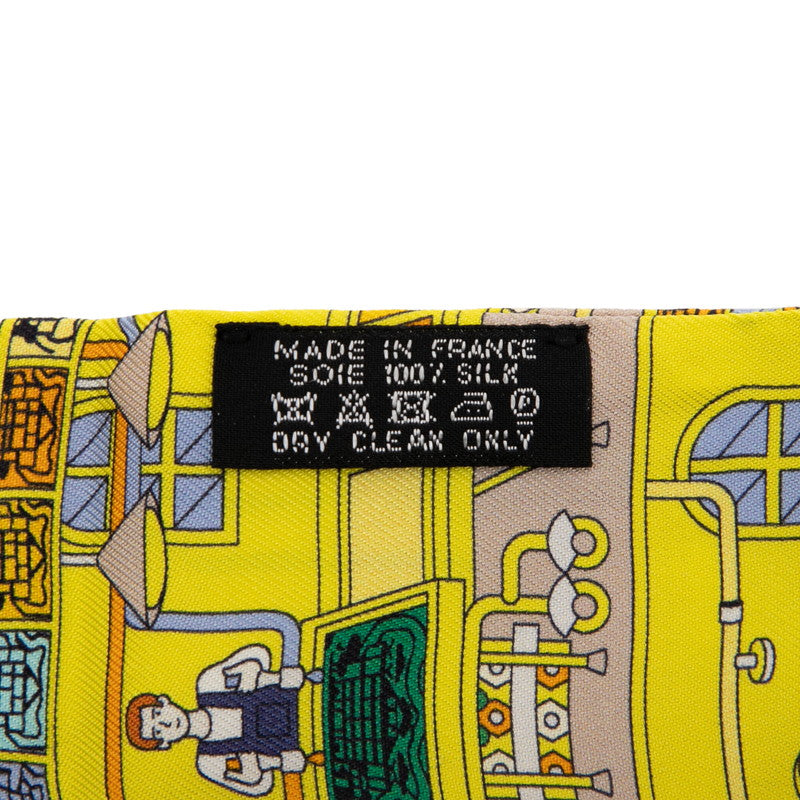 エルメス ツイリー La Maison des Carres メゾン デ カレ スカーフ イエロー マルチカラー シルク レディース HERMES 【中古】