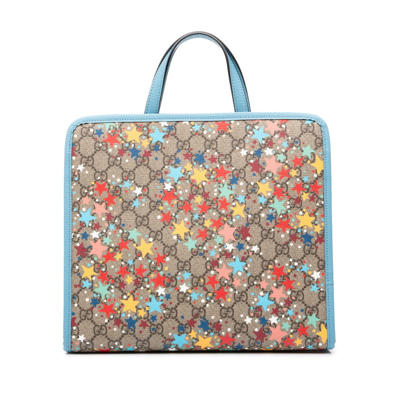 グッチ チルドレンズ GGスプリーム スター 星 ハンドバッグ 605614 ベージュ マルチカラー PVC レザー レディース GUCCI 中古