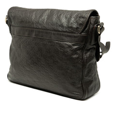 グッチ グッチシマ メッセンジャーバッグ ショルダーバッグ 斜め掛け 223665 ブラウン レザー レディース GUCCI 【中古】