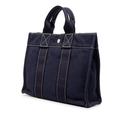 エルメス フールトゥ PM ハンドバッグ ネイビー キャンバス レディース HERMES 【中古】