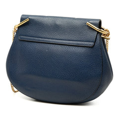 クロエ ドリュー チェーン ショルダーバッグ ネイビー レザー レディース Chloe 【中古】