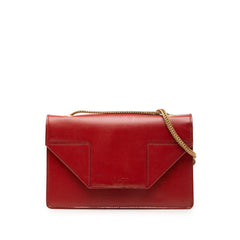 サンローラン ベティ チェーン ショルダーバッグ 314516 レッド レザー レディース SAINT LAURENT 中古