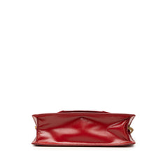 サンローラン ベティ チェーン ショルダーバッグ 314516 レッド レザー レディース SAINT LAURENT 中古