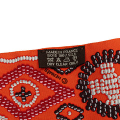 エルメス ツイリー KELLY EN PERLES ケリーアンペルル スカーフ オレンジ シルク レディース HERMES 【中古】