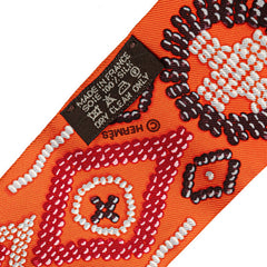 エルメス ツイリー KELLY EN PERLES ケリーアンペルル スカーフ オレンジ シルク レディース HERMES 【中古】