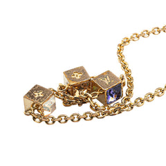 ルイ ヴィトン コリエ ギャンブル LVモチーフ ネックレス M65096 ゴールド パープル メッキ レディース LOUIS VUITTON 【中古】