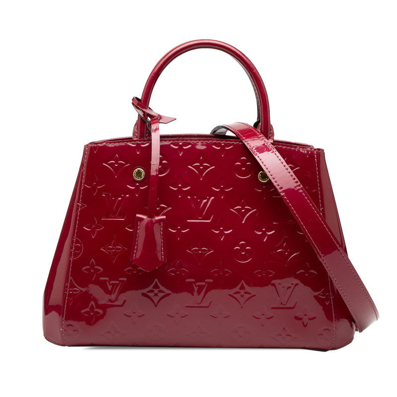 ルイ ヴィトン ヴェルニ モノグラム モンテーニュBB ハンドバッグ ショルダーバッグ 2WAY M50581 マゼンタ パープル系 パテントレザー レディース LOUIS VUITTON 【中古】