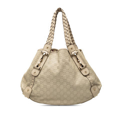 グッチ グッチシマ ホースビット ハンドバッグ トートバッグ 137621 ベージュ アイボリー ストロー レザー レディース GUCCI 【中古】