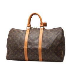 ルイ ヴィトン モノグラム キーポル45 ハンドバッグ ボストンバッグ M41428 ブラウン PVC レザー レディース LOUIS VUITTON 【中古】