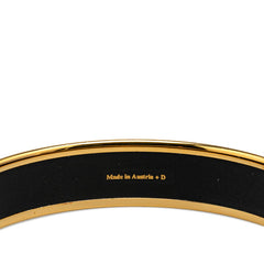 エルメス エマイユ カレーシュ バングル ゴールド ブラック メッキ レディース HERMES 【中古】