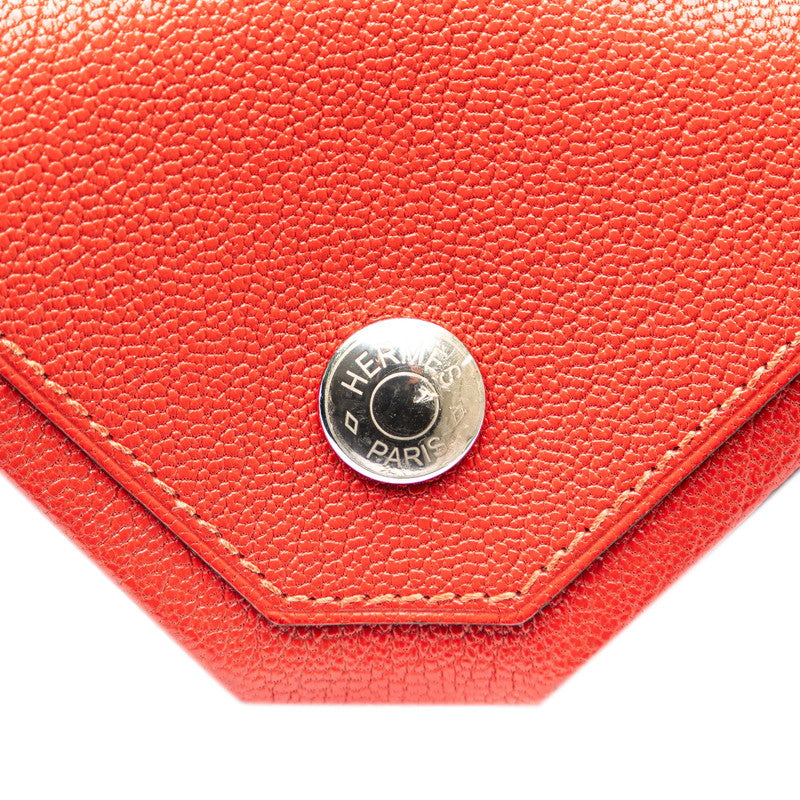 エルメス ルヴァンキャトル コインケース 小銭入れ ヴァーミリオン レッド系 ヴォーエプソン レディース HERMES 【中古】