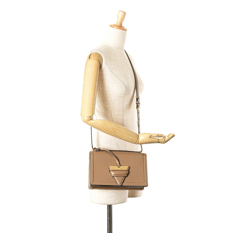 ロエベ バルセロナ 斜め掛け ショルダーバッグ ブラウン レザー レディース LOEWE 【中古】