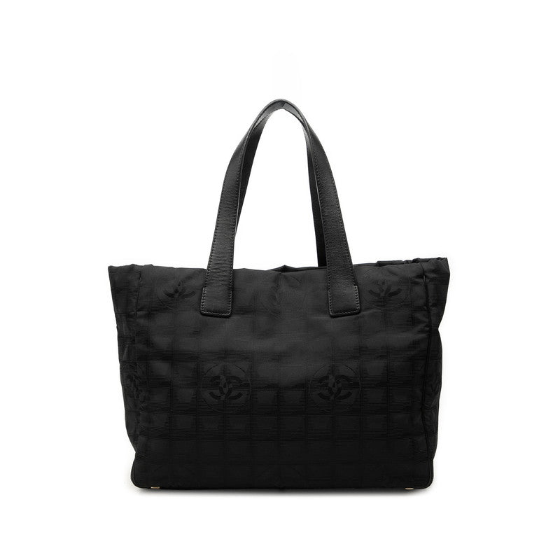 シャネル ココマーク ニュートラベルライン トートMM トートバッグ ハンドバッグ ブラック ナイロン レザー レディース CHANEL 中古