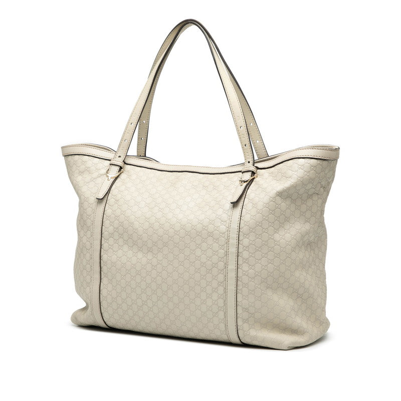 グッチ マイクログッチシマ ハンドバッグ トートバッグ 309613 ホワイト レザー レディース GUCCI 【中古】