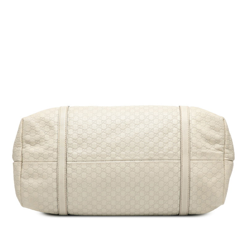 グッチ マイクログッチシマ ハンドバッグ トートバッグ 309613 ホワイト レザー レディース GUCCI 【中古】