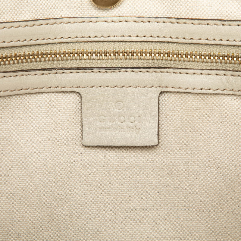 グッチ マイクログッチシマ ハンドバッグ トートバッグ 309613 ホワイト レザー レディース GUCCI 【中古】