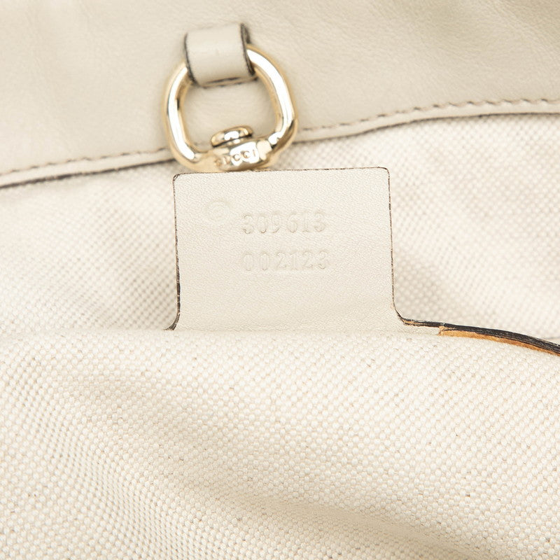 グッチ マイクログッチシマ ハンドバッグ トートバッグ 309613 ホワイト レザー レディース GUCCI 【中古】
