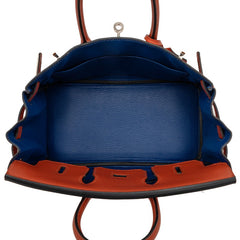 エルメス バーキン25 ハンドバッグ 内縫い オレンジ系 シルバー金具 トリヨンノビーヨ レディース HERMES 【中古】
