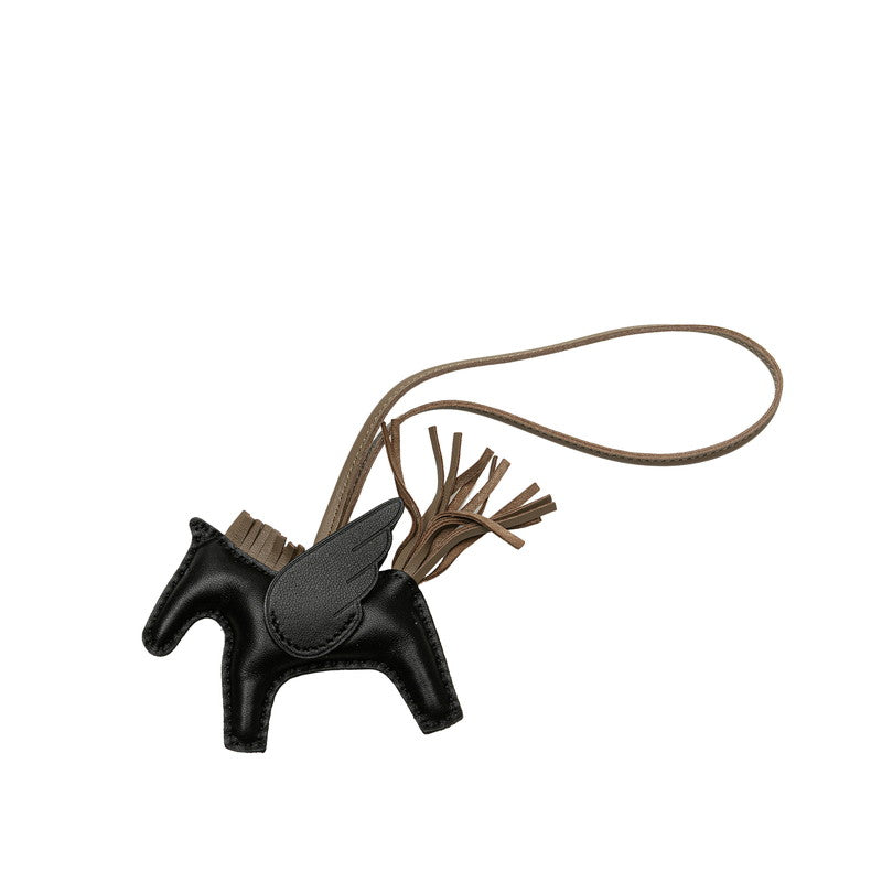 エルメス ロデオ チャーム ペガサスPM バッグチャーム ブラック エトゥープ アニョーミロ レディース HERMES 【中古】