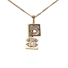 シャネル NO.5 ココマーク ペンダント ネックレス 02P ゴールド メッキ ラインストーン レディース CHANEL 【中古】