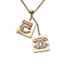 シャネル NO.5 ココマーク ペンダント ネックレス 02P ゴールド メッキ ラインストーン レディース CHANEL 【中古】