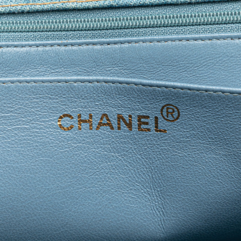 シャネル ココマーク キルティング ハンドバッグ トップハンドル ライトブルー デニム レディース CHANEL 【中古】