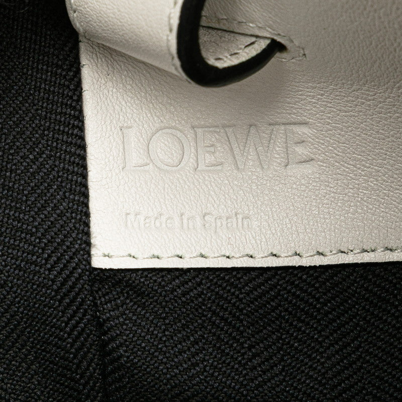 ロエベ ハンモック ミディアム ハンドバッグ ショルダーバッグ 2WAY ホワイト レザー レディース LOEWE 【中古】