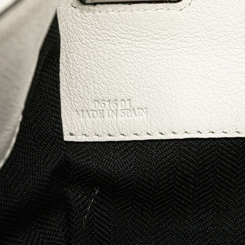 ロエベ ハンモック ミディアム ハンドバッグ ショルダーバッグ 2WAY ホワイト レザー レディース LOEWE 【中古】