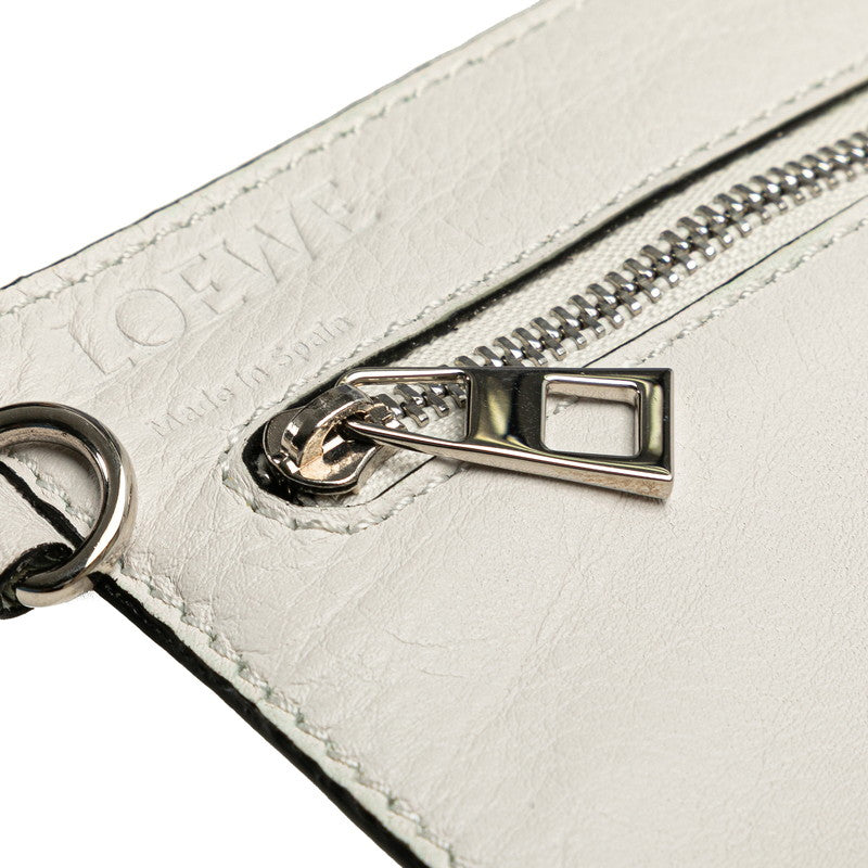 ロエベ ハンモック ミディアム ハンドバッグ ショルダーバッグ 2WAY ホワイト レザー レディース LOEWE 【中古】