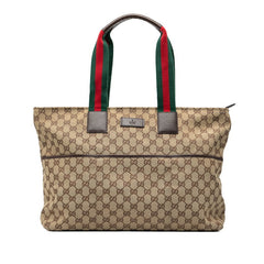 グッチ GGキャンバス マザーズバッグ トートバッグ 155524 ベージュ マルチカラー キャンバス レザー レディース GUCCI 【中古】