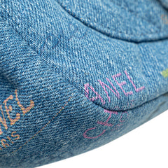 シャネル マトラッセ ココマーク ロゴプリント チェーン ショルダーバッグ AS3134 インディゴブルー デニム レディース CHANEL 【中古】