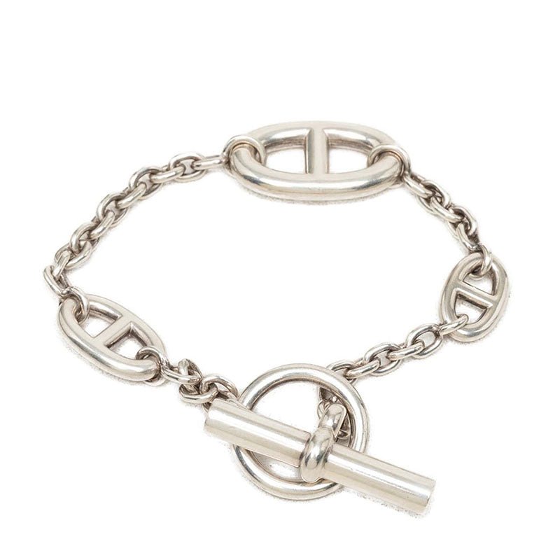 エルメス シェーヌダンクル ファランドール ST チェーン ブレスレット Tバー SV925 シルバー レディース HERMES 中古