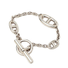 エルメス シェーヌダンクル ファランドール ST チェーン ブレスレット Tバー SV925 シルバー レディース HERMES 中古