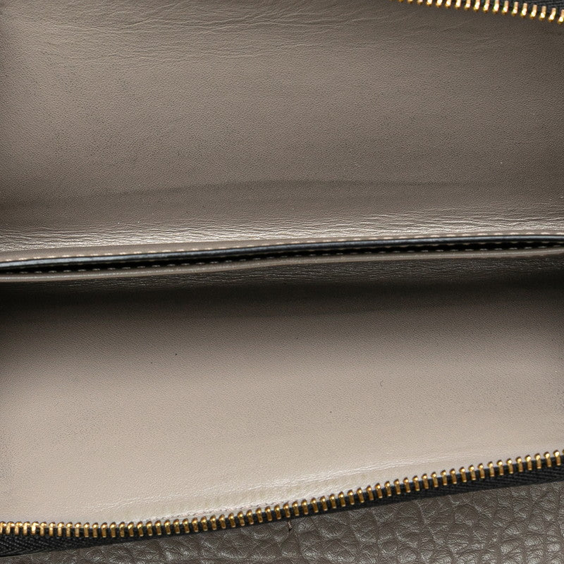 バーバリー 長財布 グレー レザー レディース BURBERRY 【中古】