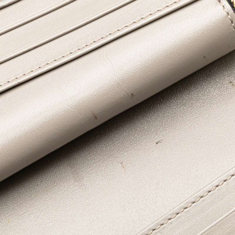 バーバリー 長財布 グレー レザー レディース BURBERRY 【中古】