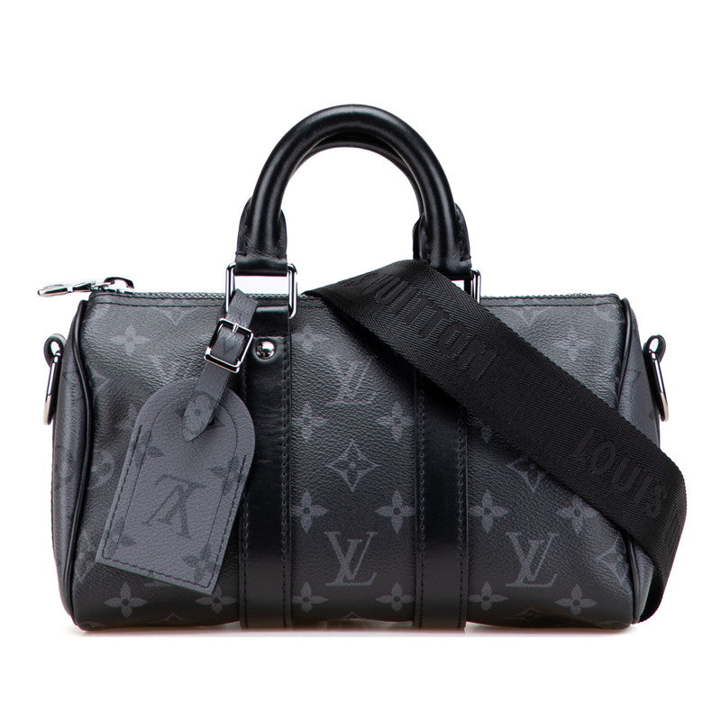 ルイ ヴィトン モノグラム エクリプス リバース キーポル バンドリエール25 ハンドバッグ ショルダーバッグ 2WAY M46271 ブラック グレー PVC レザー レディース LOUIS VUITTON 【中古】