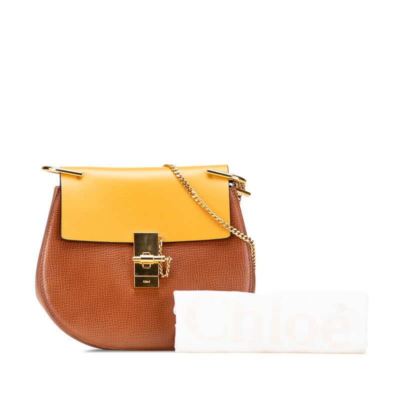 クロエ ドリュー チェーン ショルダーバッグ ブラウン レザー レディース Chloe 【中古】