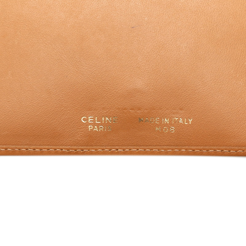 セリーヌ マカダム がま口 長財布 ブラウン PVC レザー レディース CELINE 【中古】