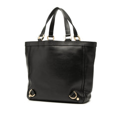 グッチ アビー トートバッグ ハンドバッグ 130739 ブラック レザー レディース GUCCI 【中古】