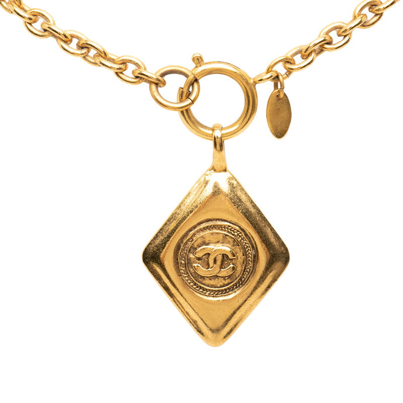 シャネル ココマーク ひし形 モチーフ ネックレス ゴールド メッキ レディース CHANEL 【中古】