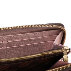 ルイ ヴィトン ダミエ ポルトフォイユ クレマンス ラウンドファスナー 長財布 N41626 ブラウン ローズバレリーヌ PVC レザー レディース LOUIS VUITTON 【中古】