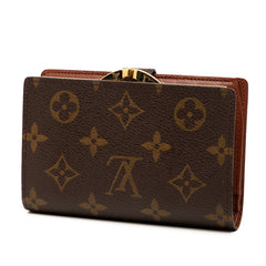 ルイ ヴィトン モノグラム ヴィエノワ 二つ折り財布 M61663 ブラウン PVC レザー レディース LOUIS VUITTON 【中古】
