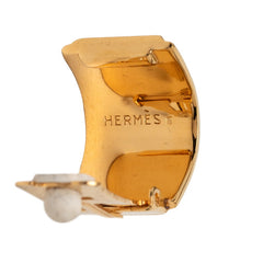 エルメス エマイユ 七宝焼き イヤリング ゴールド ブルー メッキ レディース HERMES 【中古】