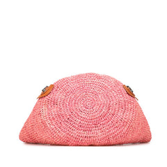 バレンシアガ ハンドバッグ かごバッグ 236741 ピンク ブラウン ラフィア レザー レディース BALENCIAGA 【中古】