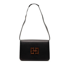 サルヴァトーレフェラガモ ロゴ 肩掛け ショルダーバッグ ブラック レザー レディース Salvatore Ferragamo 【中古】
